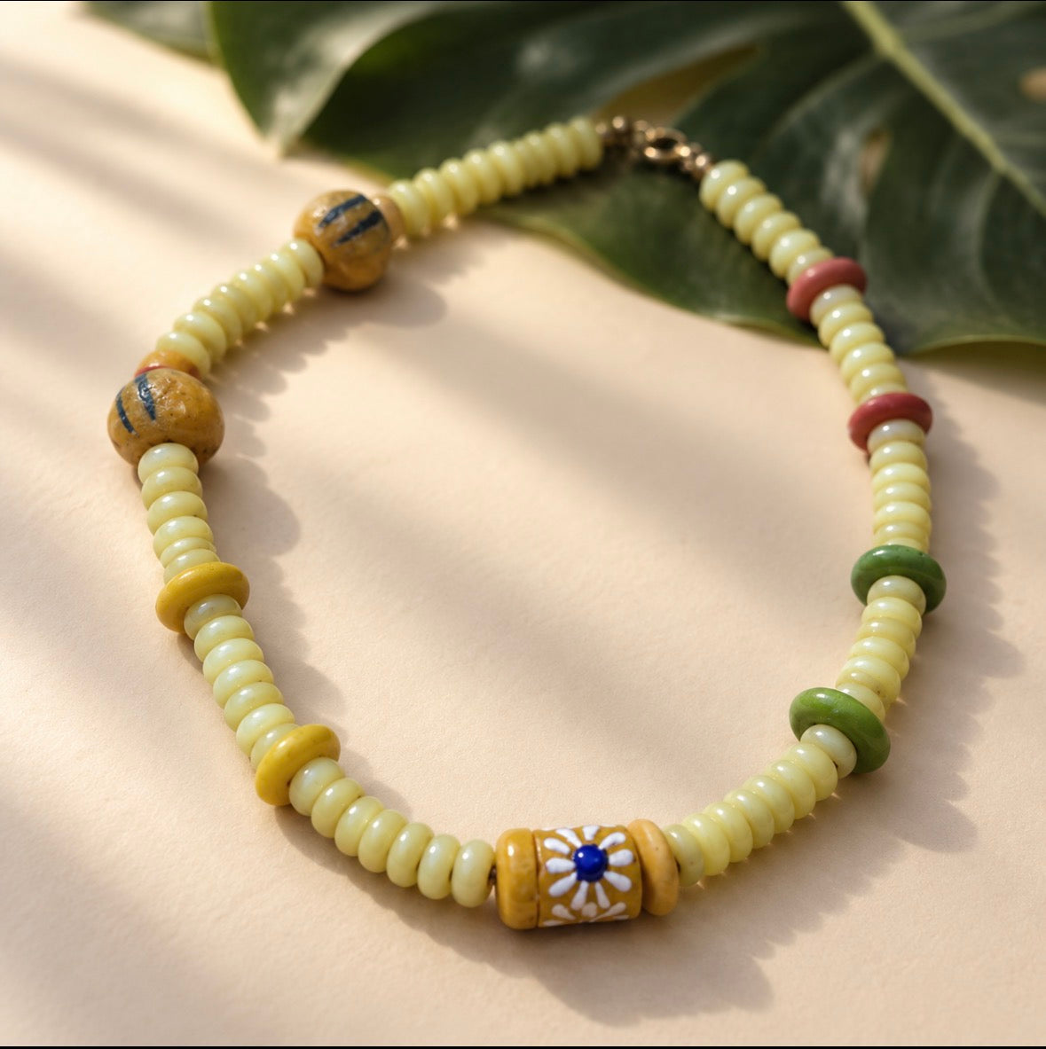 Sunwashed Meadow – Handmade Glass Beaded Necklace