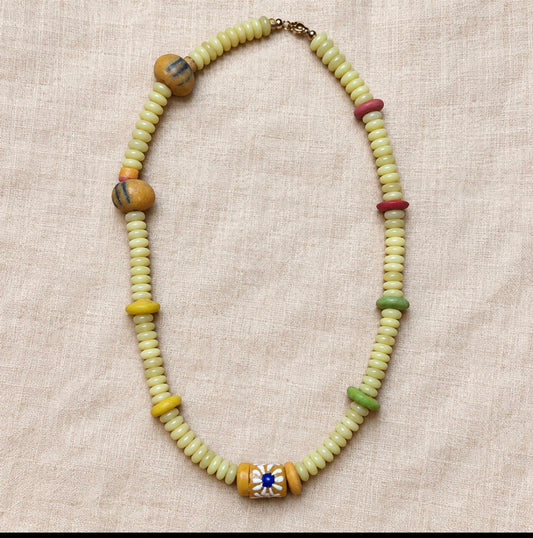 Sunwashed Meadow – Handmade Glass Beaded Necklace