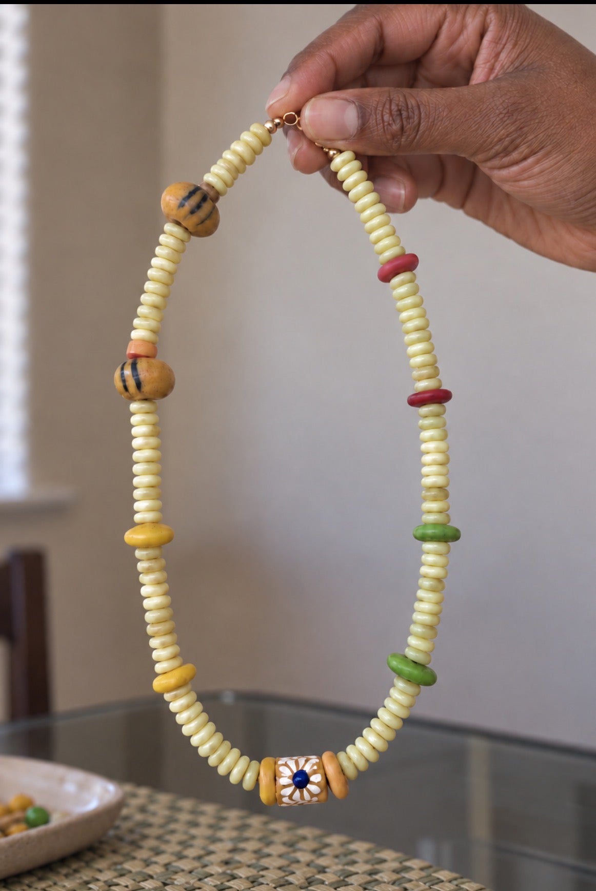 Sunwashed Meadow – Handmade Glass Beaded Necklace