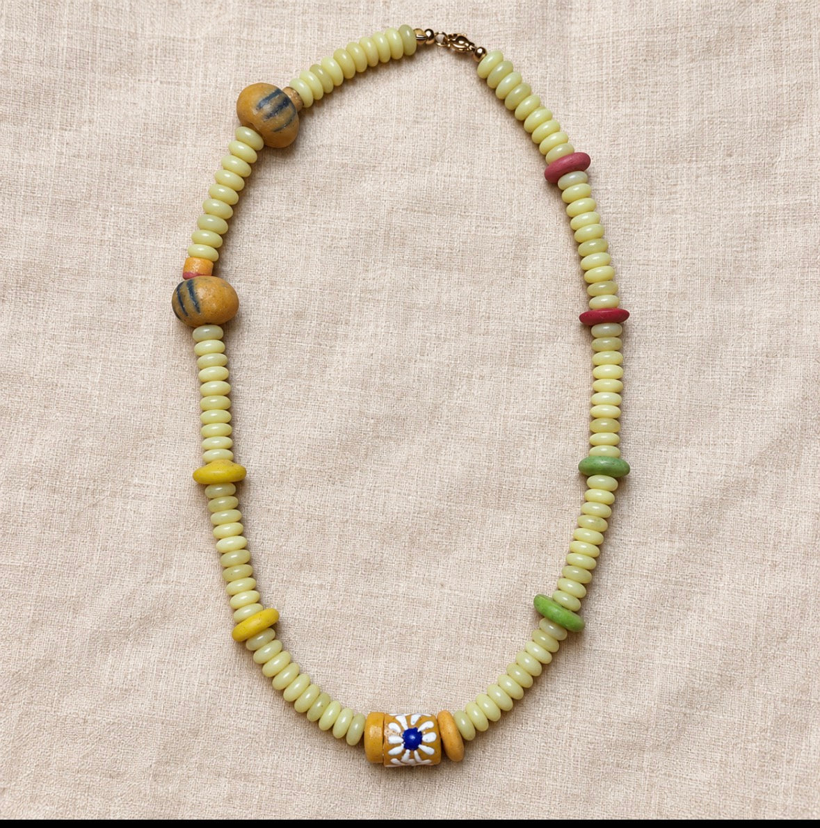 Sunwashed Meadow – Handmade Glass Beaded Necklace